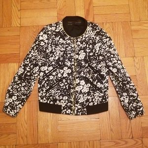 Zara Basic Floral Bomber Jacket
